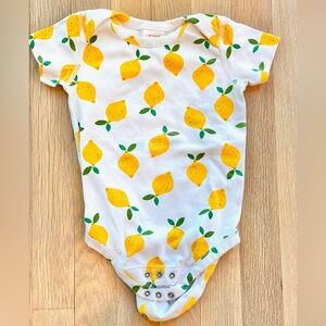 Hanna Andersson Organic Cotton Lemon Short Sleeve Onesie 85cm